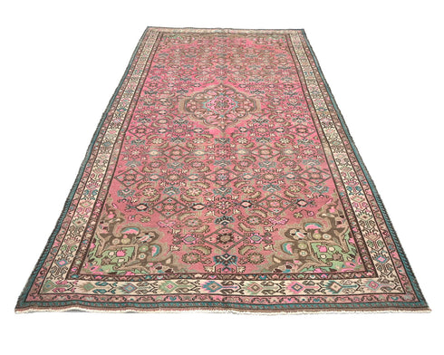 5x10 Vintage Pink Persian Style Hand Knotted Low Pile Wool Area Rug
